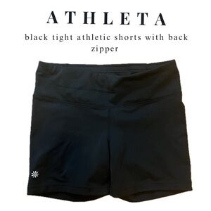 🍭3/$18 athleta • black athletic tight shorts with back zipper pocket